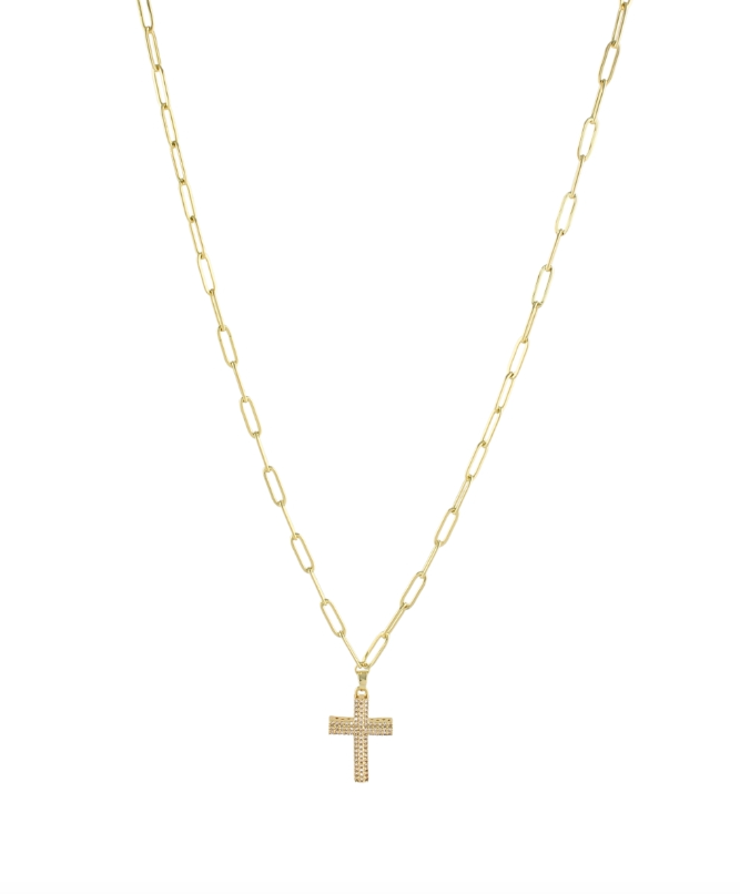 Pave Cross Pendant Necklace