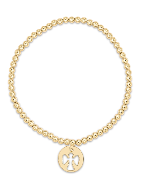 Classic Gold 3mm Bracelet - Guardian Angel Gold Disc