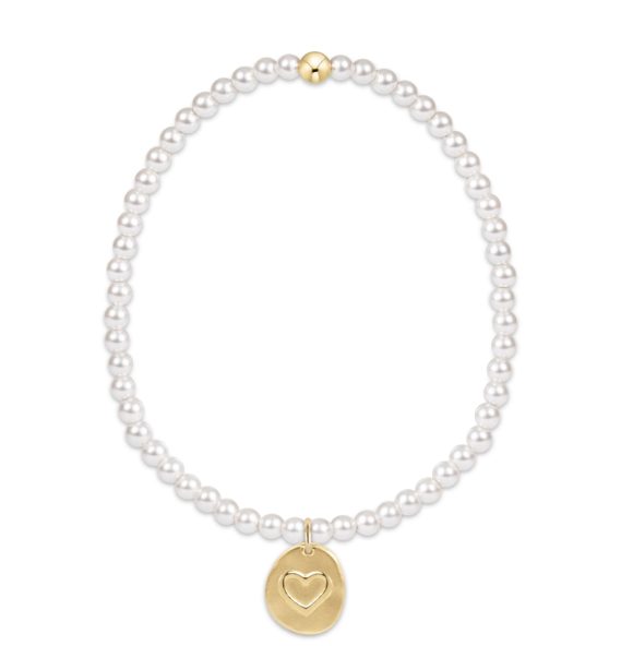 Classic Pearl 3mm Bracelet - Inspire Love Small Gold Disc
