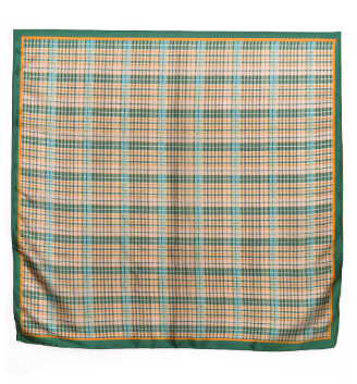 Silky Plaid Scarf - Green