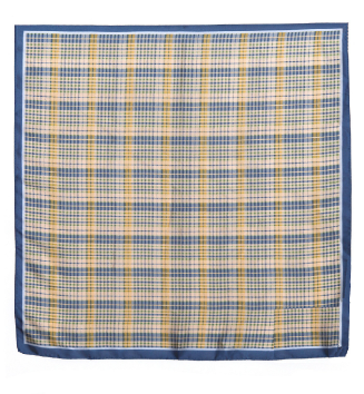 Silky Plaid Scarf - Blue