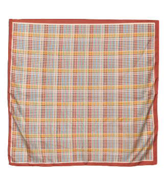 Silky Plaid Scarf - Brown