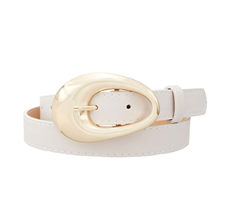 Teardrop Buckle Belt - Ivory