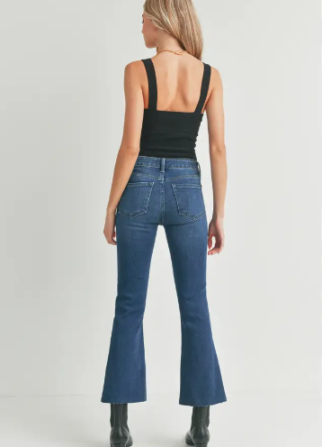 The Holiday Cropped Flare - Dark Denim