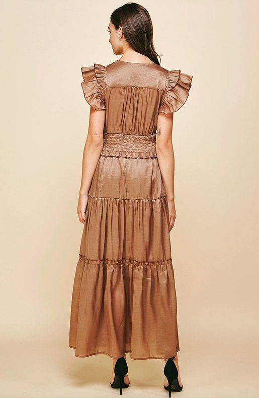 Merry Mocha Satin Dress