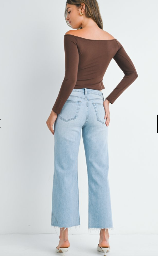 Sadie Slim Wide Leg Jeans - Light Denim