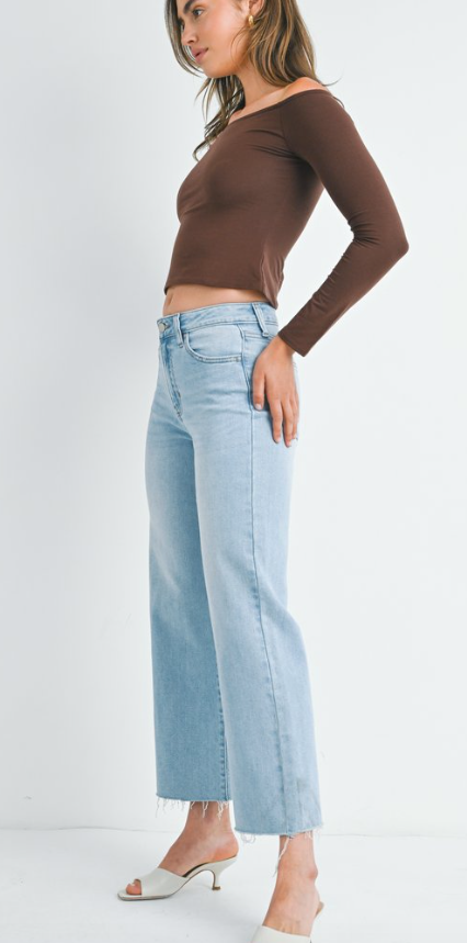 Sadie Slim Wide Leg Jeans - Light Denim