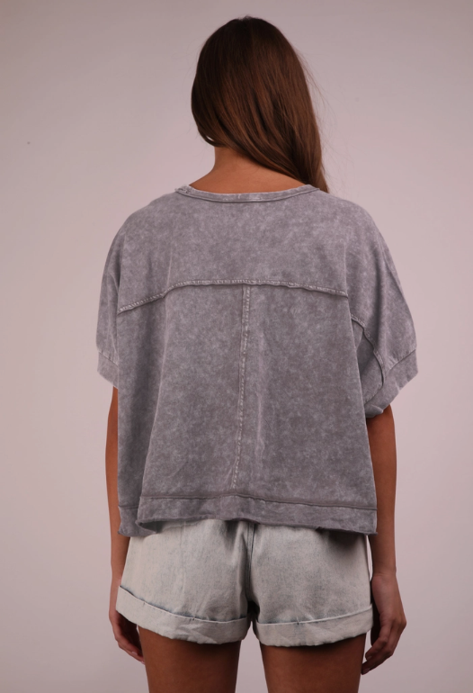 Basically Yours Top - Charcoal