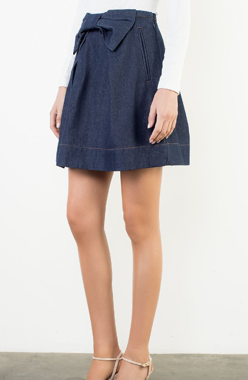 Jovie Bow Denim Skirt