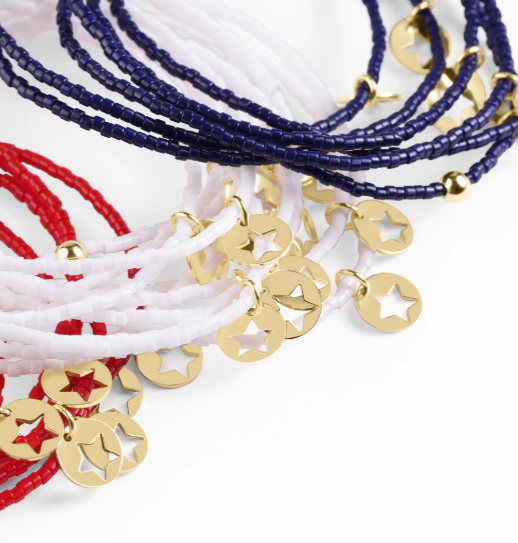 Hope Classic Bracelet - White - Star Small Gold Disc