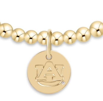 eCOLLEGIATE Classic Gold 3mm Bracelet - Auburn Disc