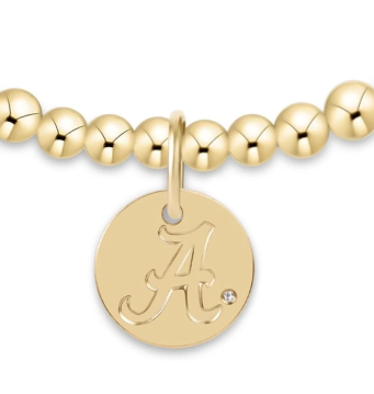 eCOLLEGIATE Classic Gold 3mm Bracelet - Alabama Disc
