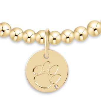 eCOLLEGIATE Classic Gold 3mm Bracelet - Clemson Disc