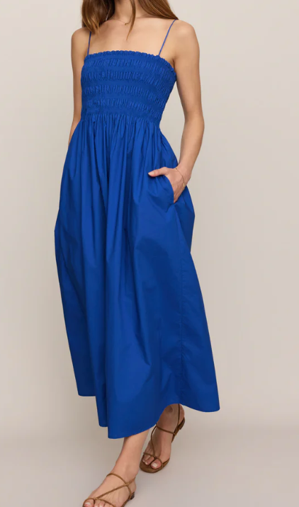 Cornelia Poplin Midi Dress - Nautical