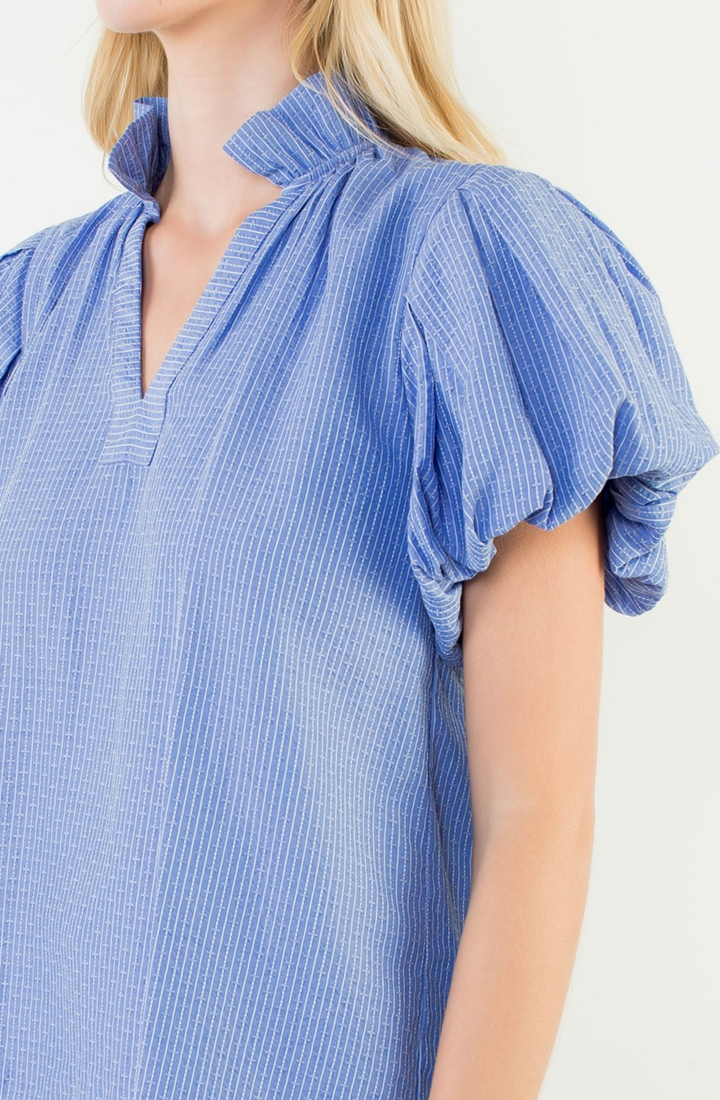 Blue Whisper Puff Top