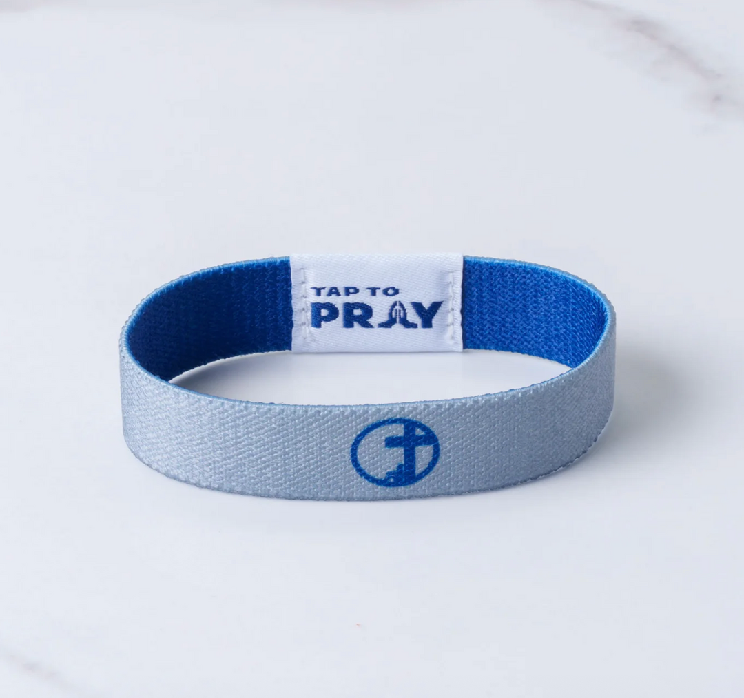 Tap To Pray® Wristband – Navy &amp; Grey