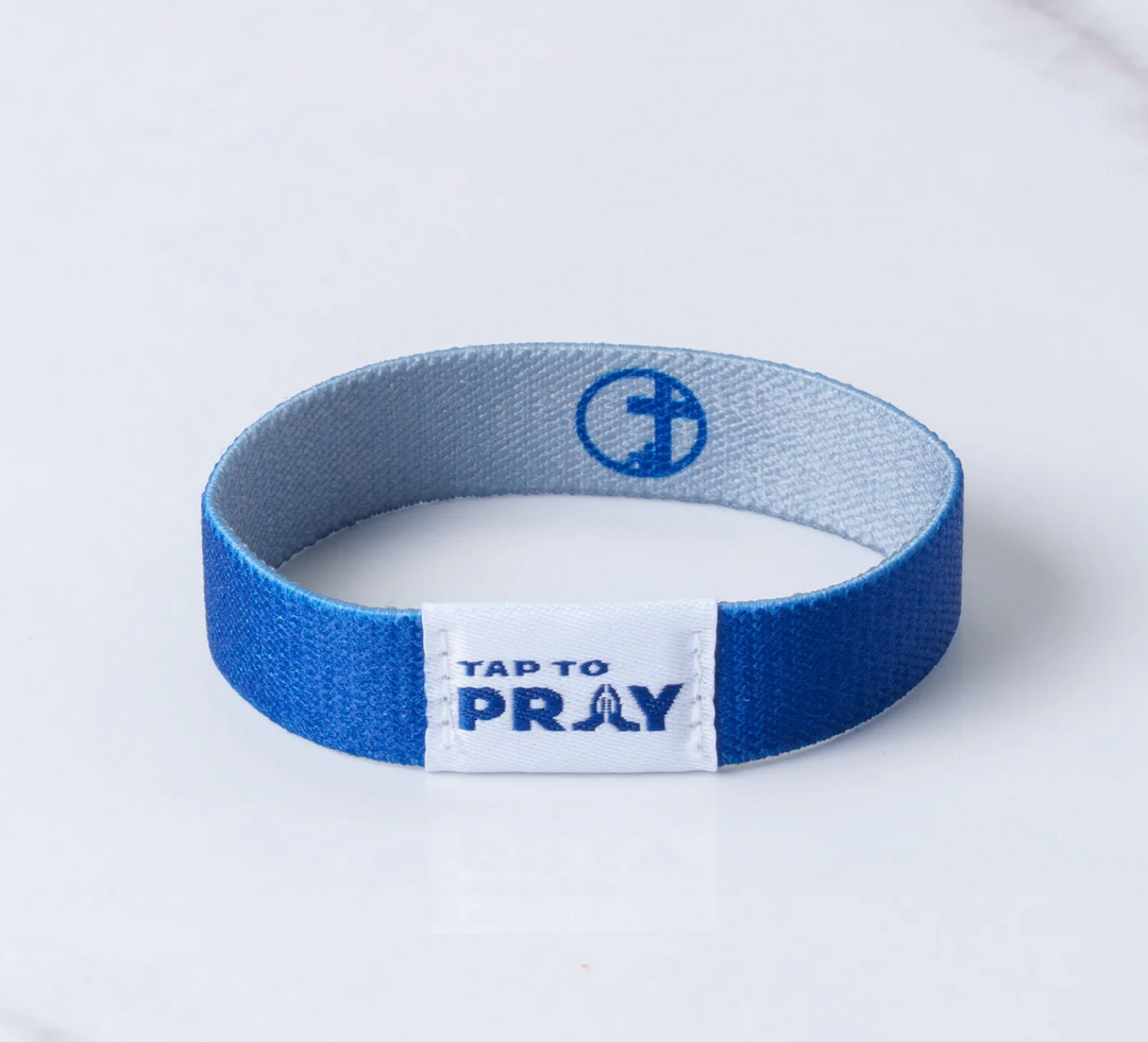 Tap To Pray® Wristband – Navy &amp; Grey