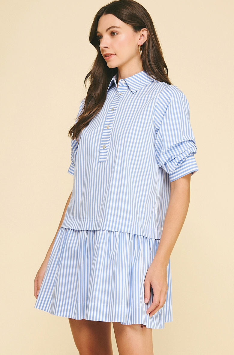 Bleu Belle Button Dress