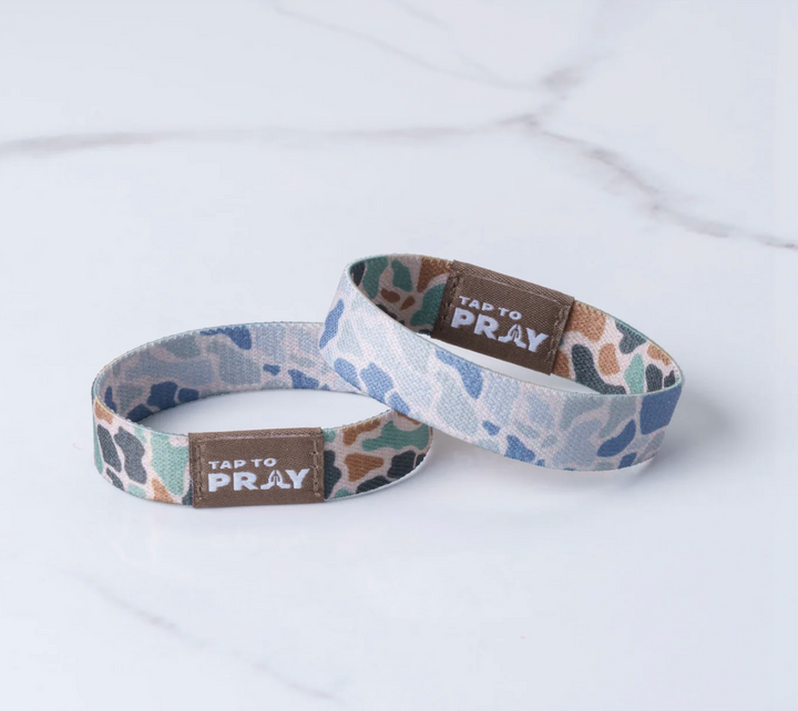 Tap To Pray® Wristband – River Rock Camo - Classic &amp; Sage