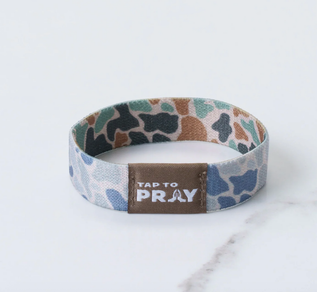 Tap To Pray® Wristband – River Rock Camo - Classic &amp; Sage