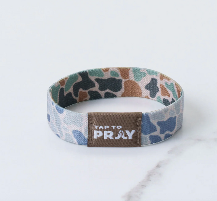 Tap To Pray® Wristband – River Rock Camo - Classic &amp; Sage