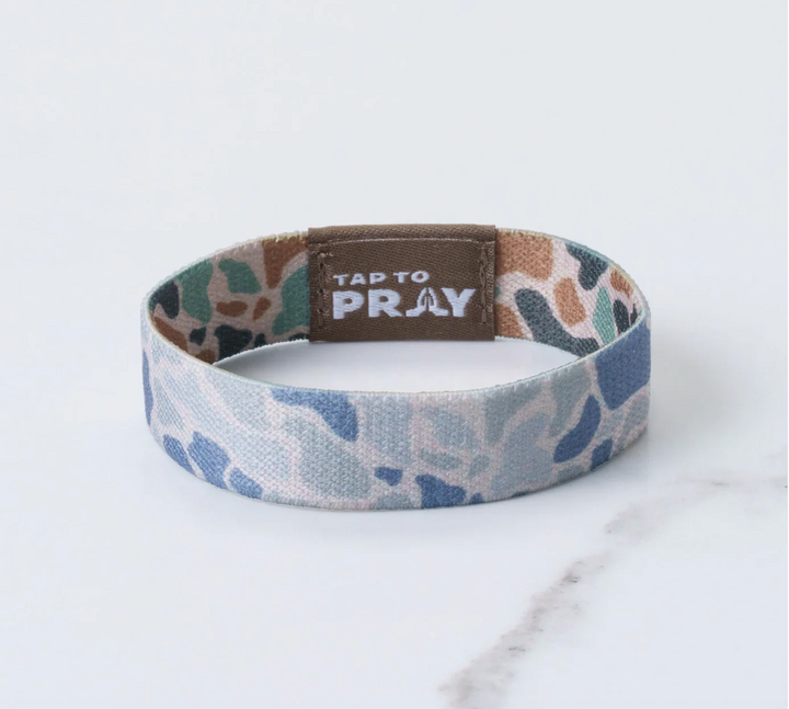 Tap To Pray® Wristband – River Rock Camo - Classic &amp; Sage