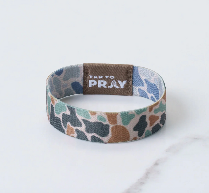 Tap To Pray® Wristband – River Rock Camo - Classic &amp; Sage