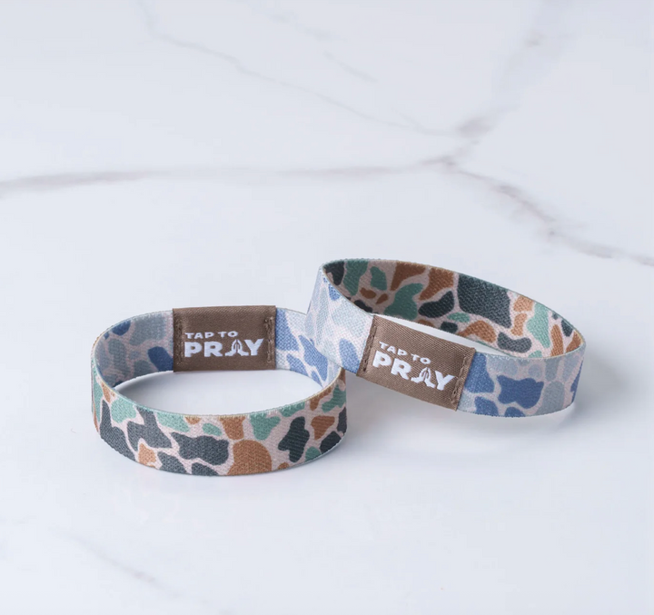 Tap To Pray® Wristband – River Rock Camo - Classic &amp; Sage