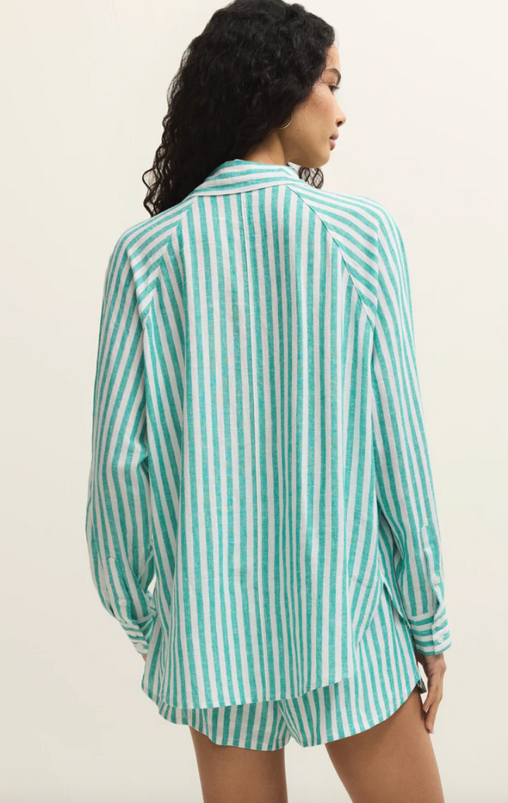 Z Supply The Perfect Linen Striped Top - La Palma