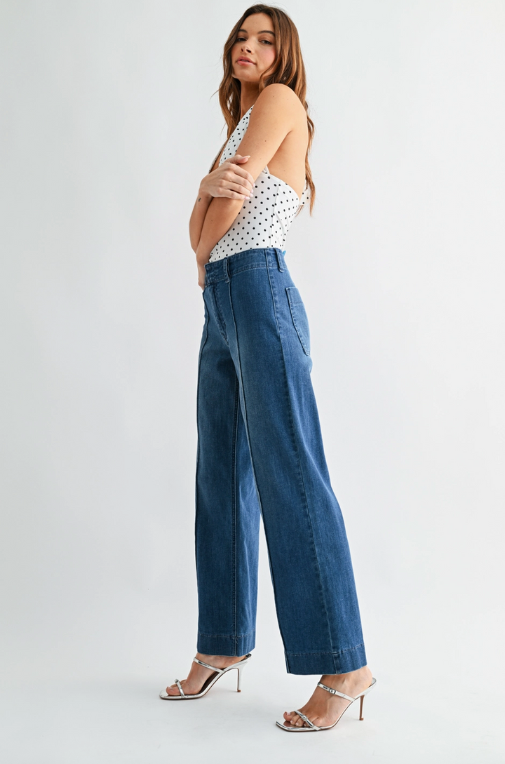 Naomi Pintuck Trouser Wide Leg Jean