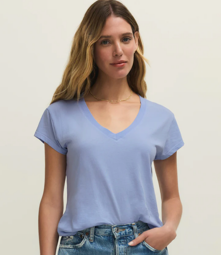 Z Supply Modern V-Neck Tee - Light Blue