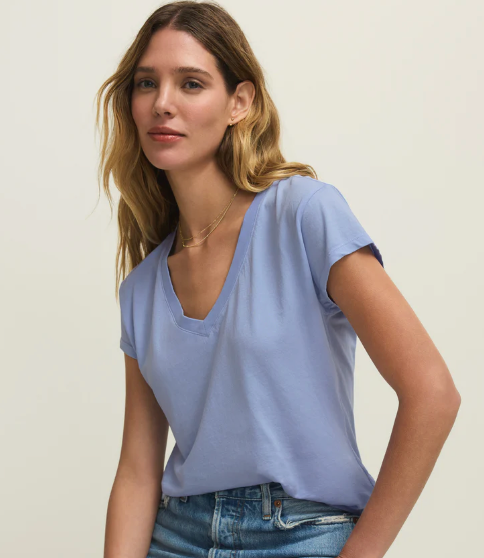 Z Supply Modern V-Neck Tee - Light Blue