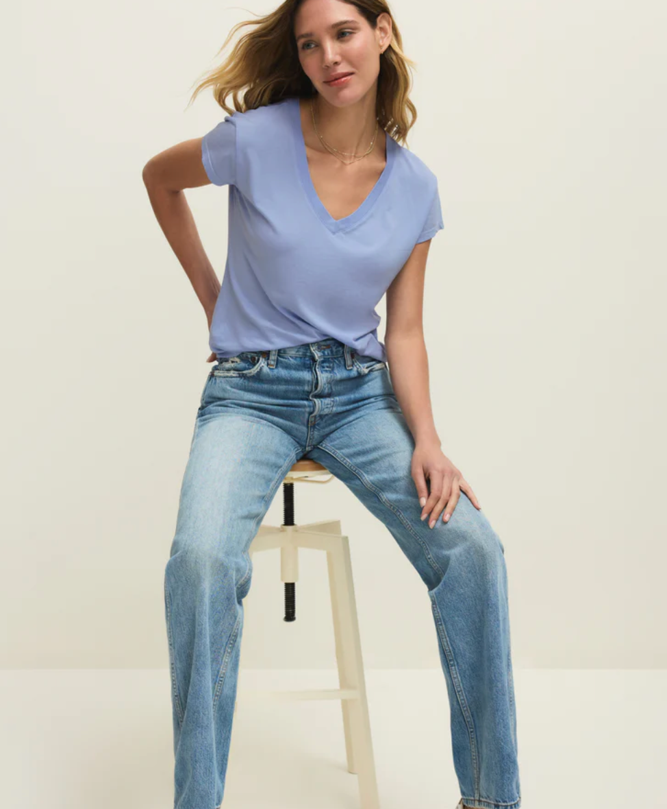 Z Supply Modern V-Neck Tee - Light Blue