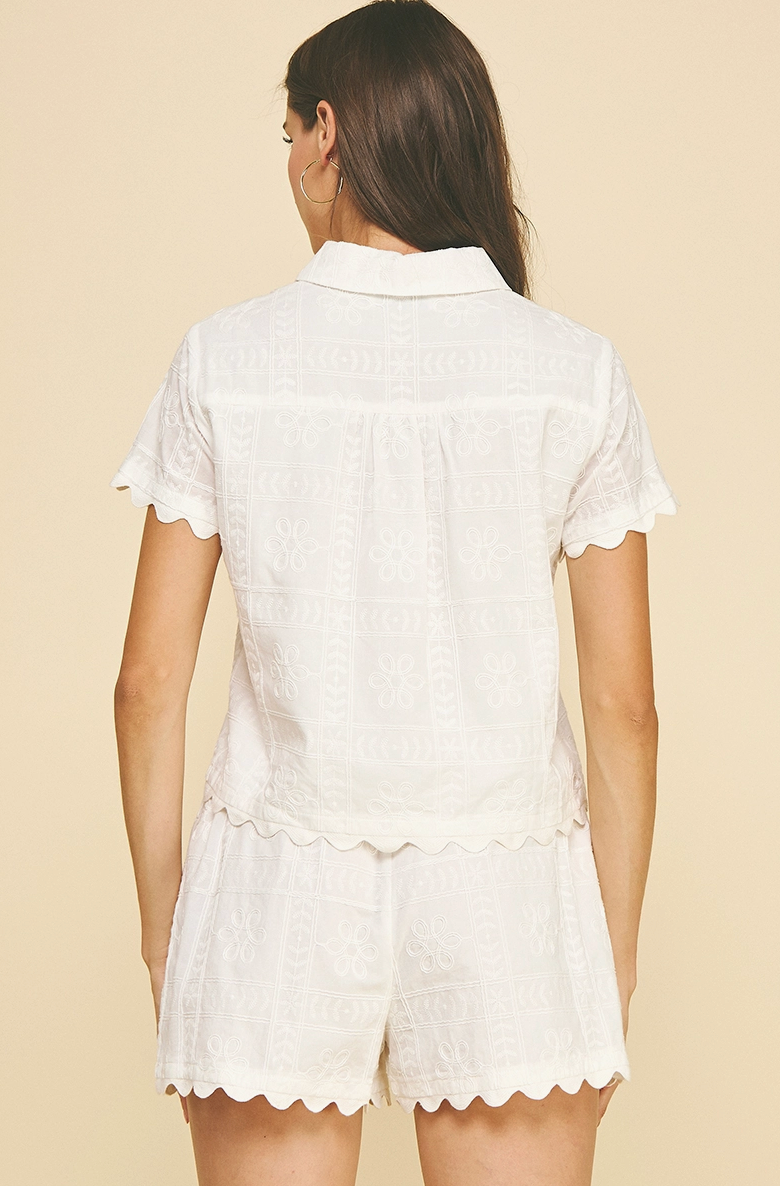 Faithful Bloom Button-Down Blouse