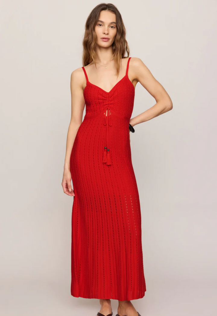 Z Supply Sunda Crochet Maxi Dress - Lychee