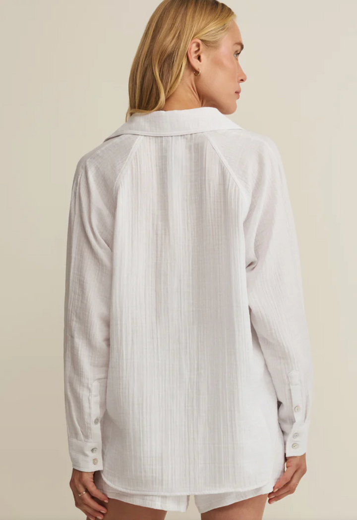 Z Supply The Perfect Airy Gauze Button Up - White