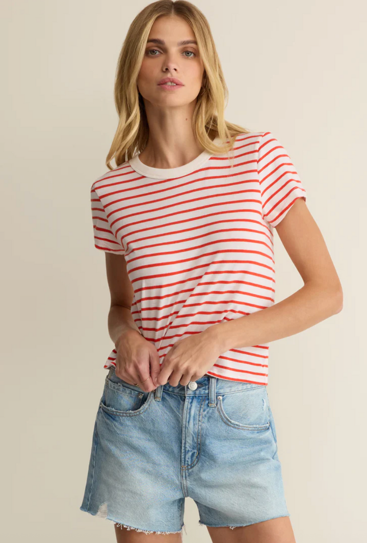 Z Supply Junie Striped Tee - Lychee