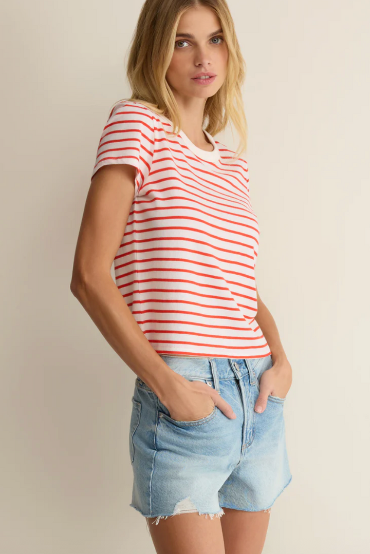 Z Supply Junie Striped Tee - Lychee