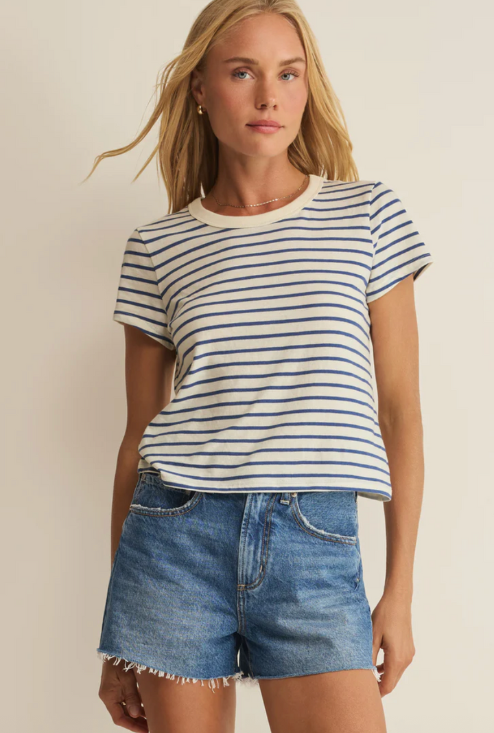 Z Supply Junie Striped Tee - True Navy