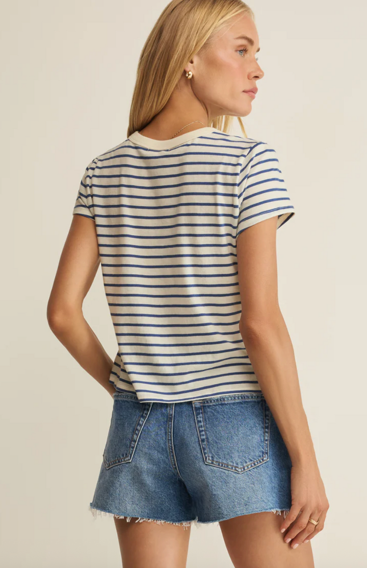 Z Supply Junie Striped Tee - True Navy