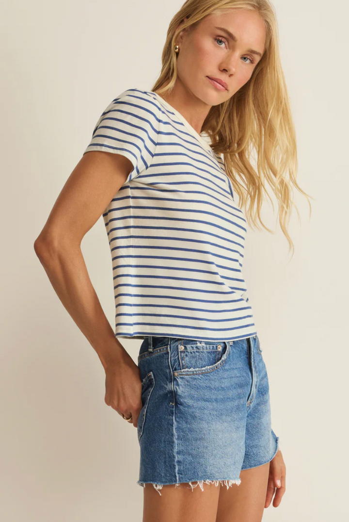 Z Supply Junie Striped Tee - True Navy