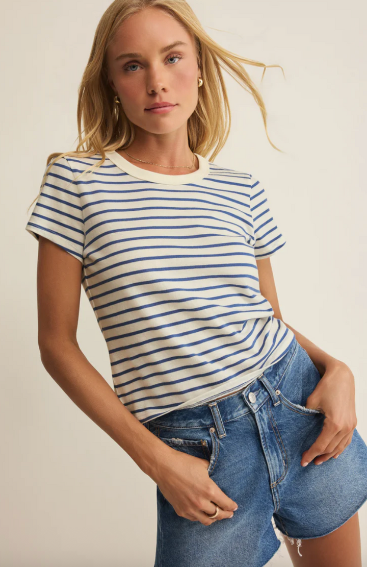 Z Supply Junie Striped Tee - True Navy