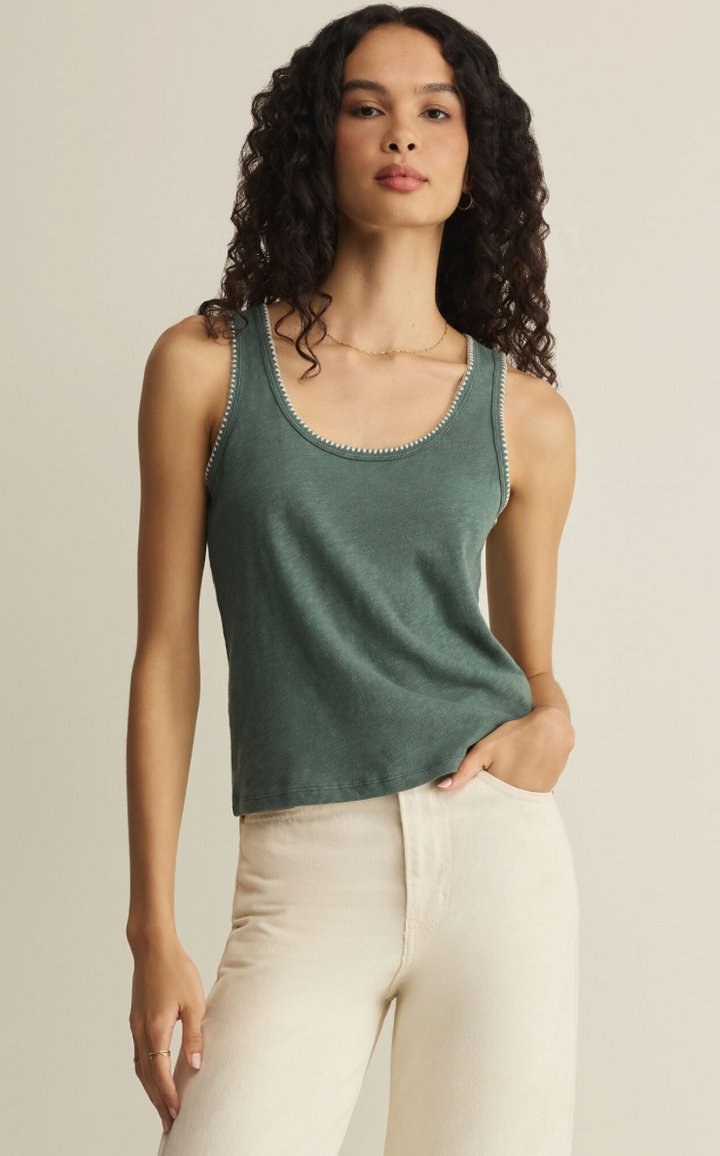 Z Supply Julian Crochet Tank - Everglade