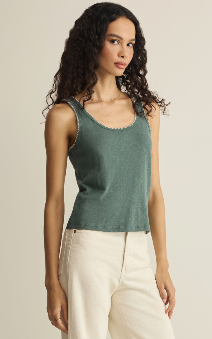 Z Supply Julian Crochet Tank - Everglade