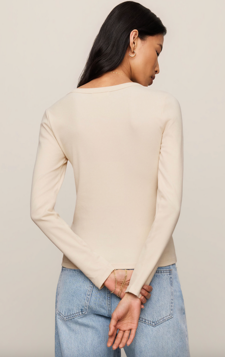 Z Supply Greyson Scoop Long Sleeve Tee - Chalk