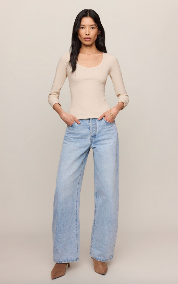 Z Supply Greyson Scoop Long Sleeve Tee - Chalk