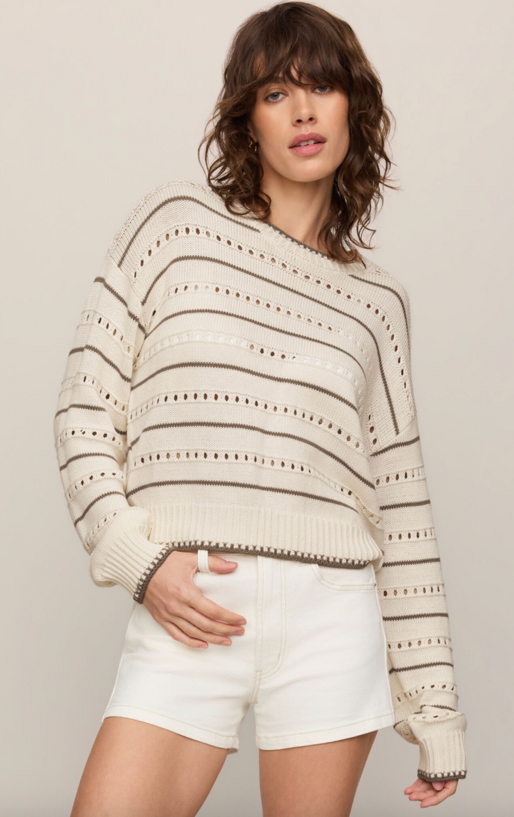 Z Supply Darby Stripe Sweater - Sandstone