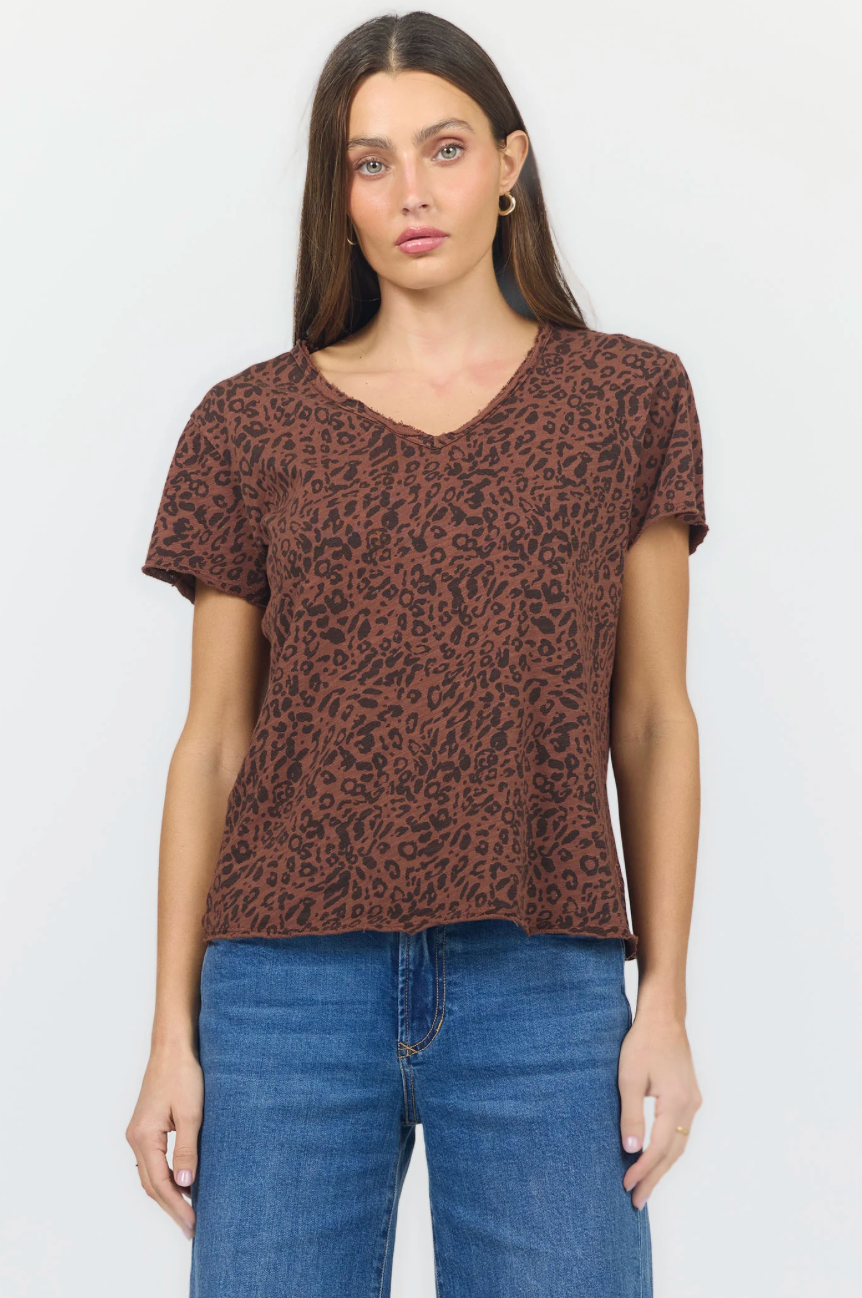 DEAR JOHN - Vanya Tee - Brown Leopard