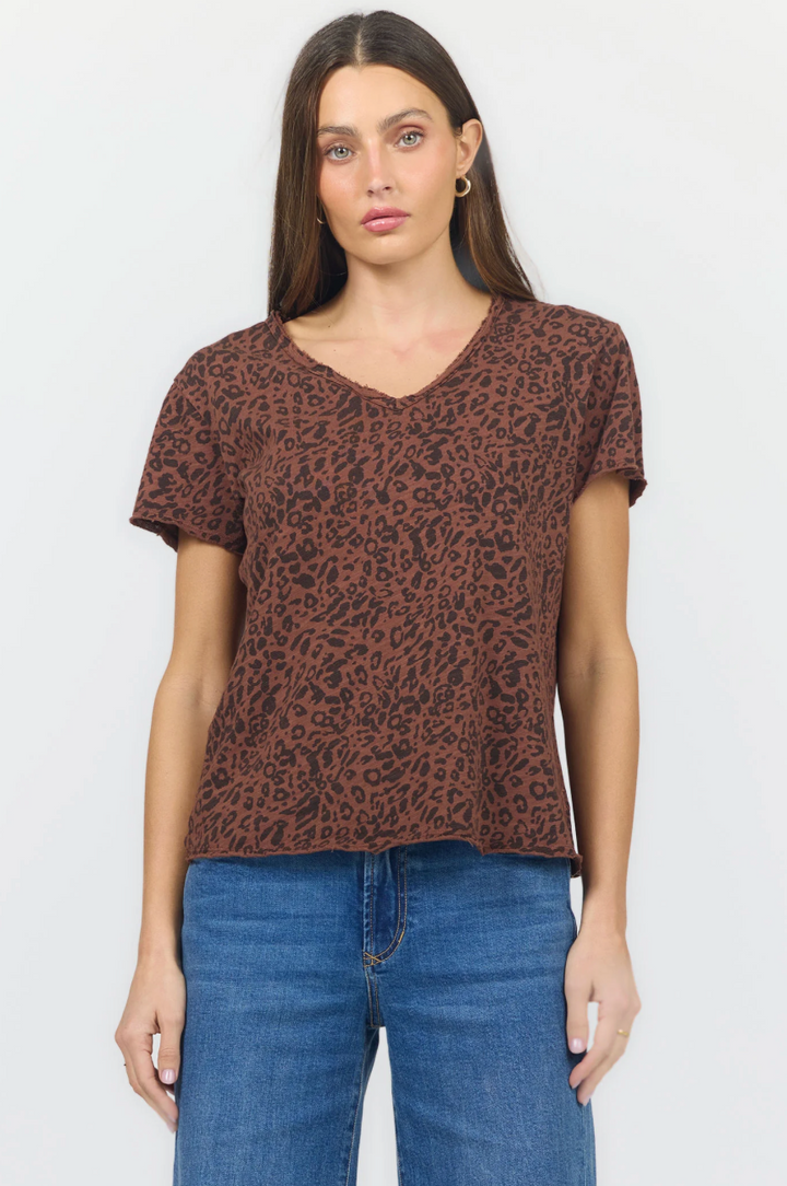 DEAR JOHN - Vanya Tee - Brown Leopard