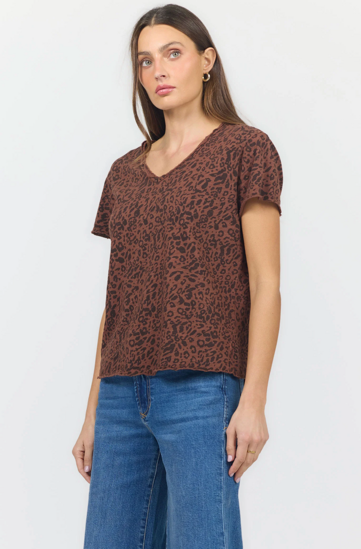 DEAR JOHN - Vanya Tee - Brown Leopard